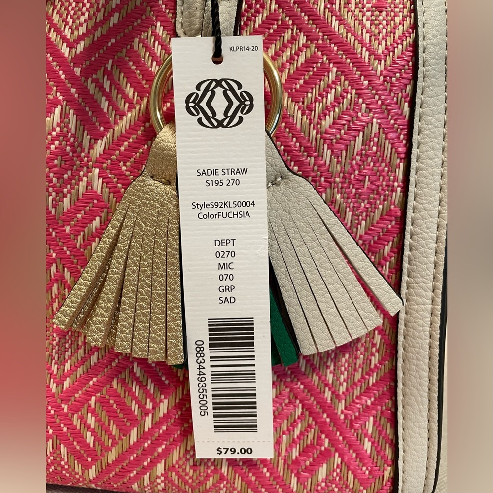 Kate Landry Pink and Cream Diamond Print Hand Bag - Picture 15 of 16